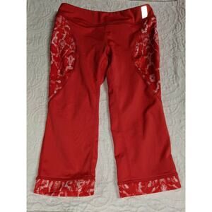 Zella Girl Sz. 10/12 red Design Yoga Crop Pants Cute, Comfortable